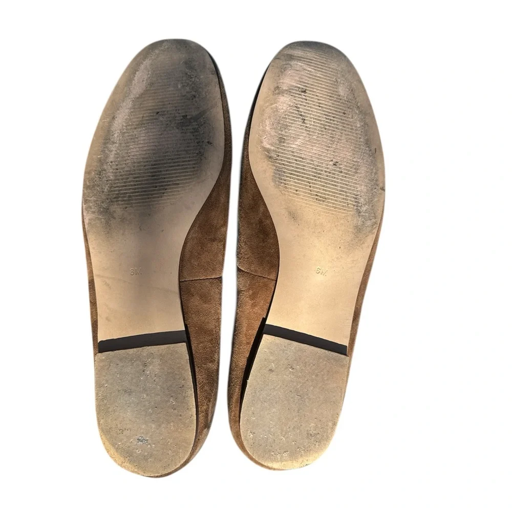 Steve Madden Suede Pipa Ballet Flats in Tan with Brown Trim size 6 - Picture 6 of 9